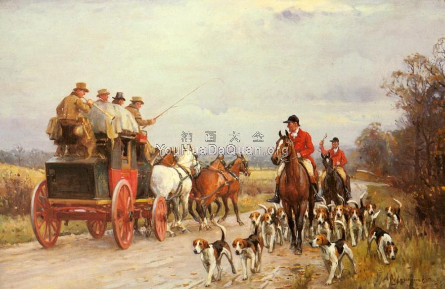 A Hunt Passing a Coach - 约翰·桑德森·维尔兹